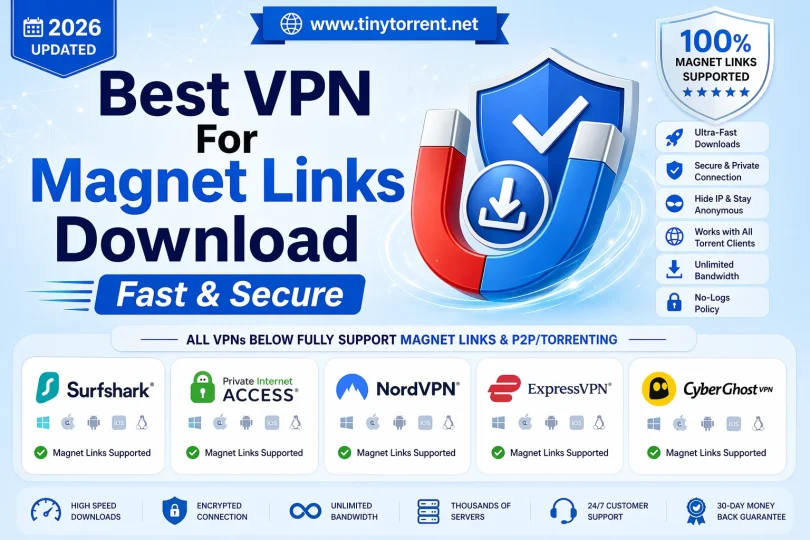 best vpn for magnet links download fast secure torrent vpn surfshark nordvpn pia expressvpn cyberghost