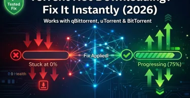 Torrent not downloading fix showing 0 percent stuck download and working solution with tracker fix